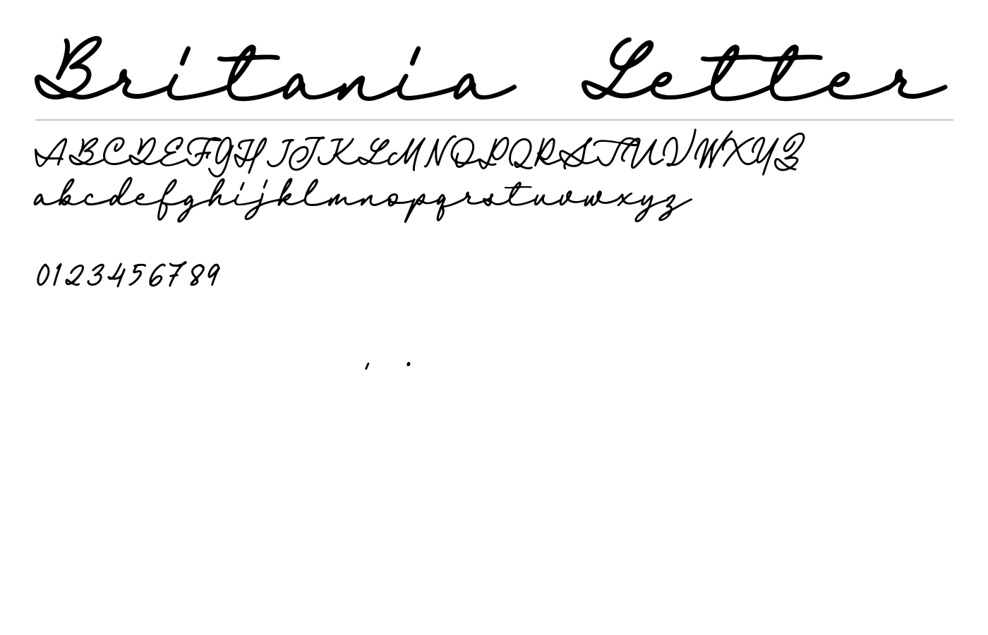 Britania Letter Font preview