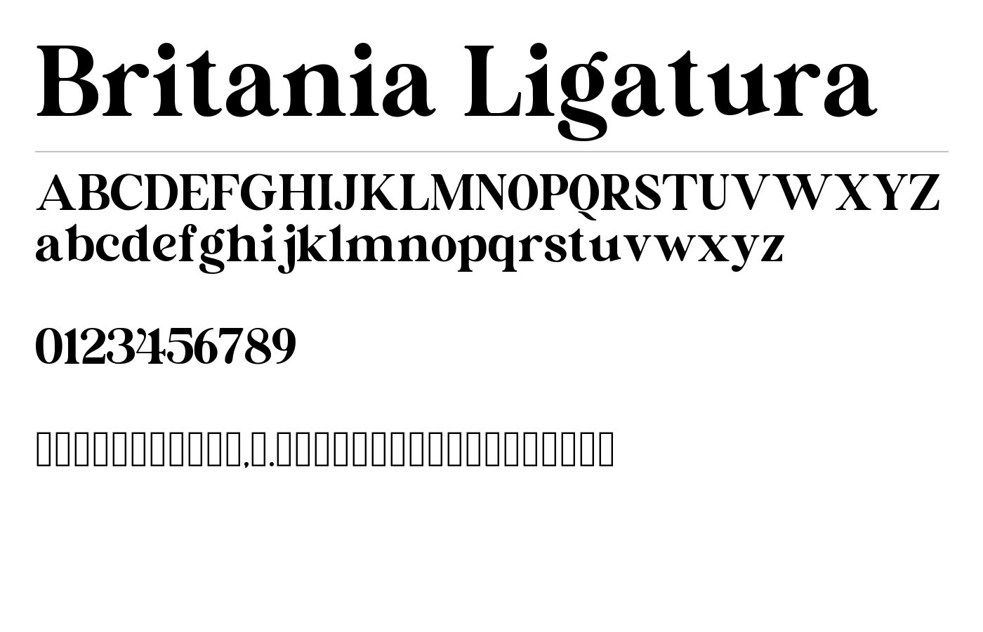 Britania Ligatura Font preview