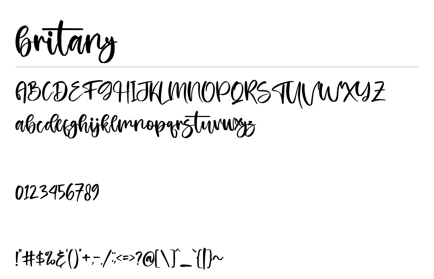 britany Font preview