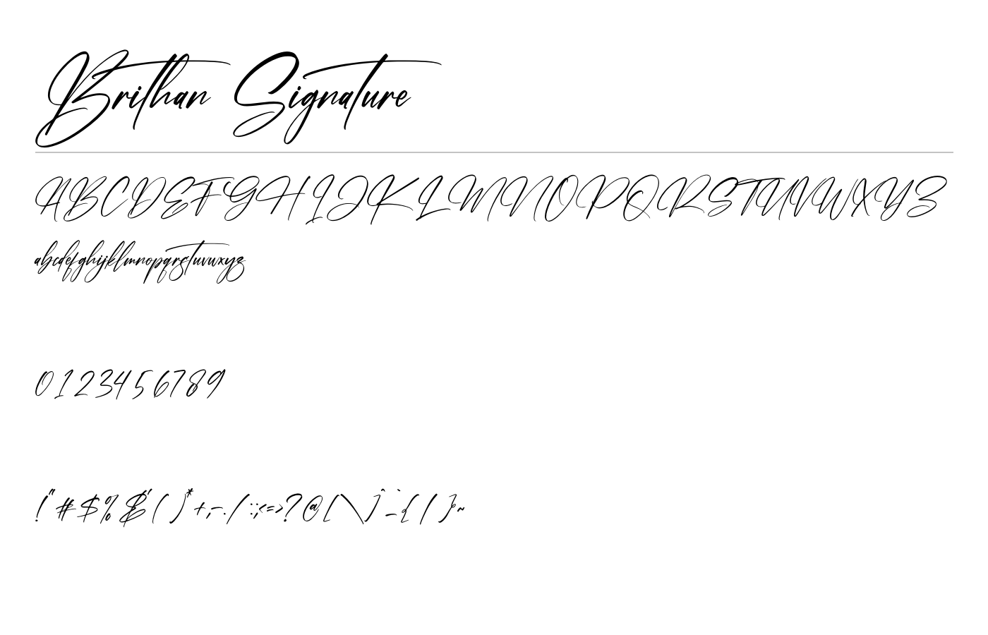 Brithan Signature Font preview