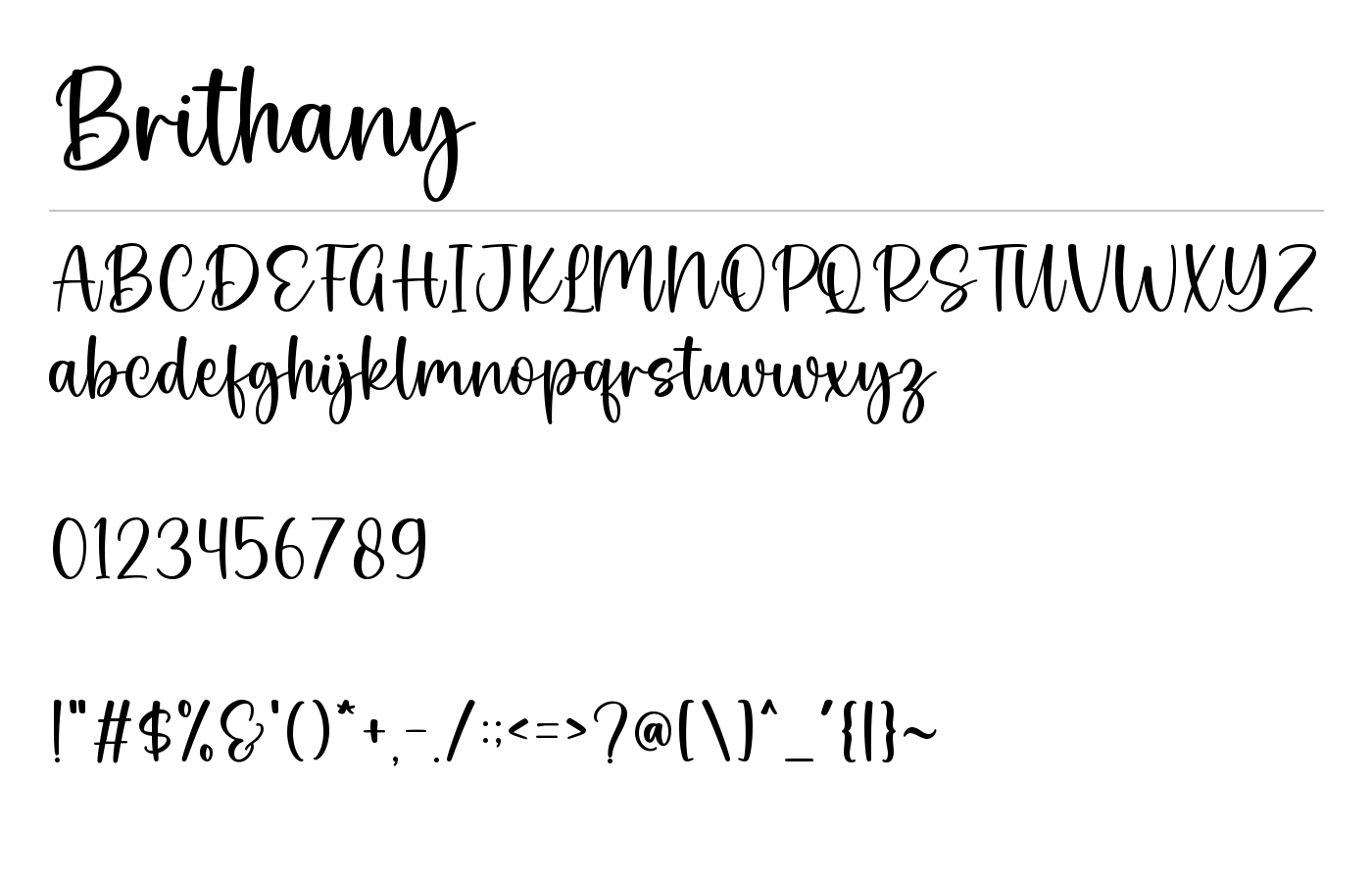 Brithany Font preview