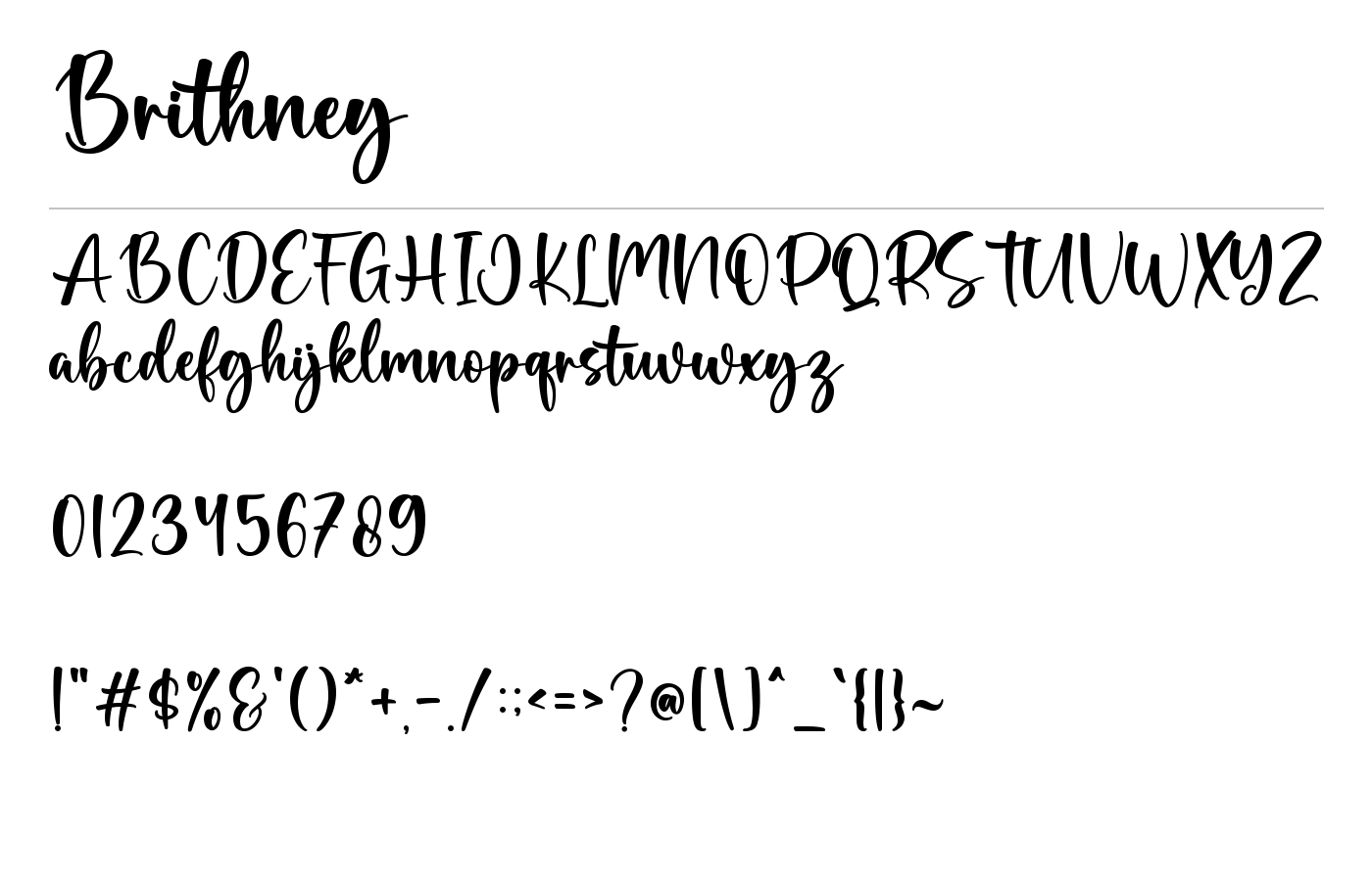 Brithney Font preview