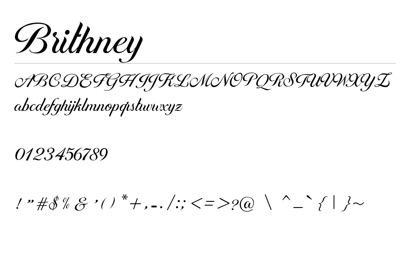 Brithney Font preview