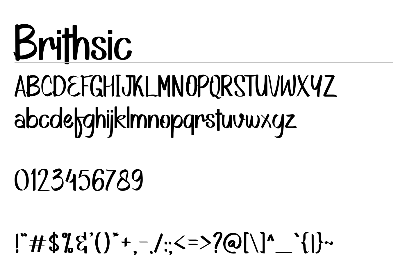 Brithsic Font preview