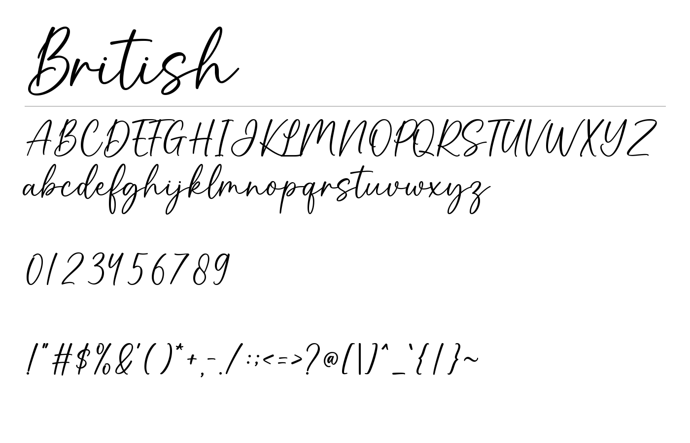 British Font preview