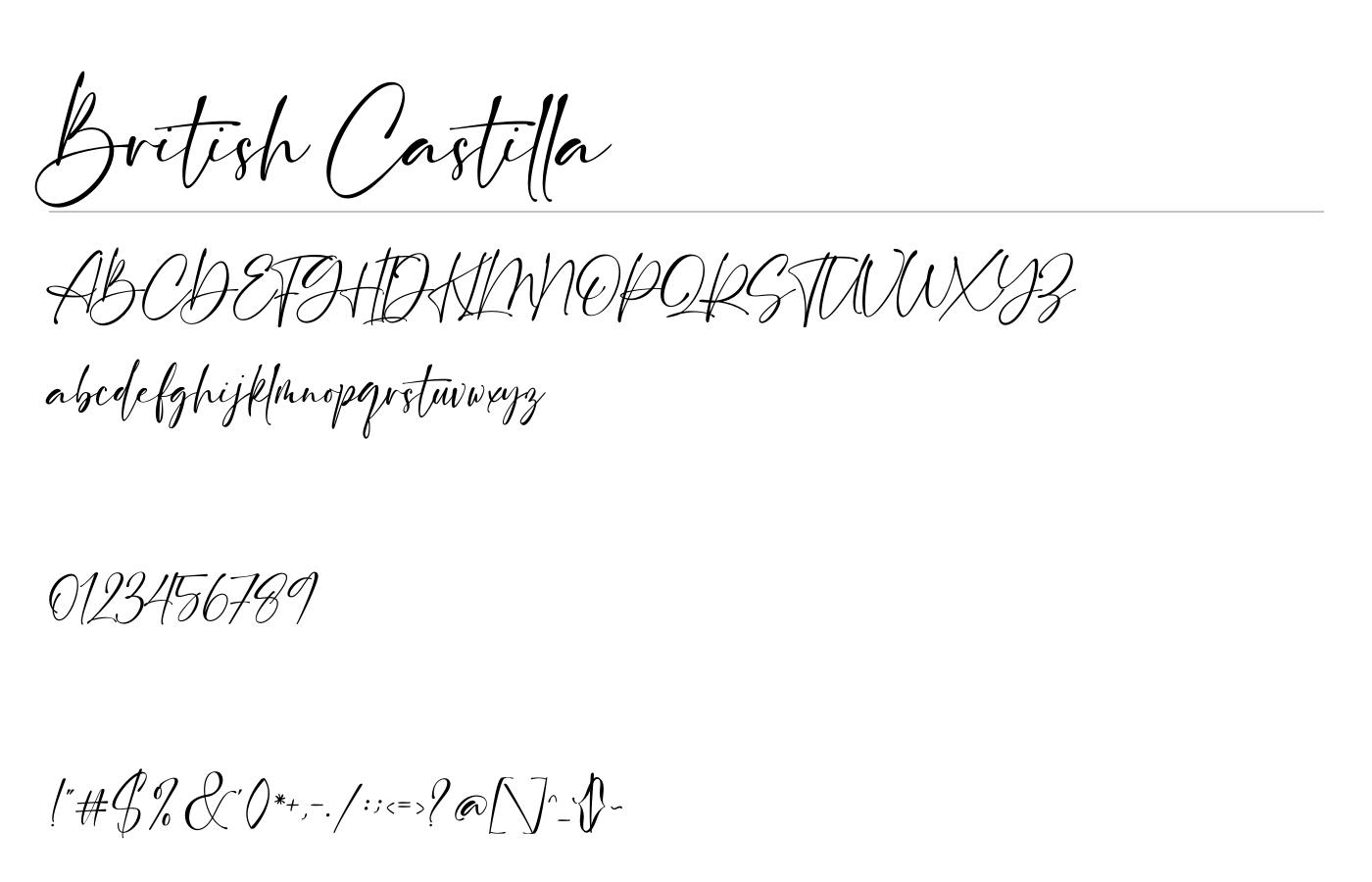 British Castilla Font preview