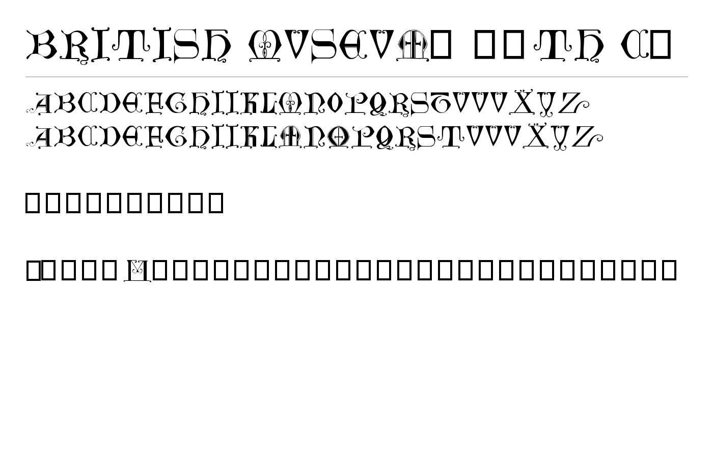 British Museum, 14th c. Font preview