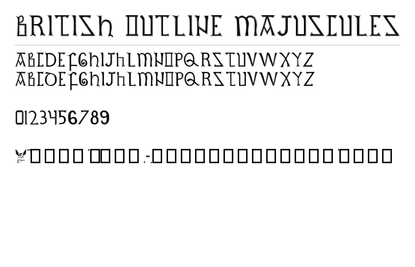 British Outline Majuscules Font preview