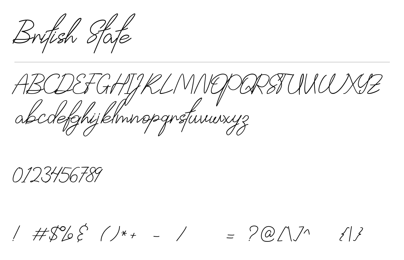 British State Font preview