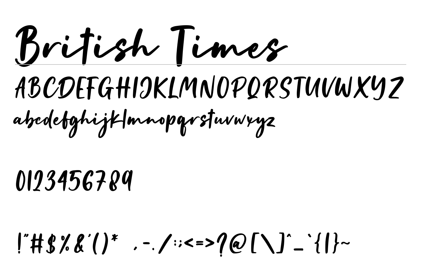 British Times Font preview