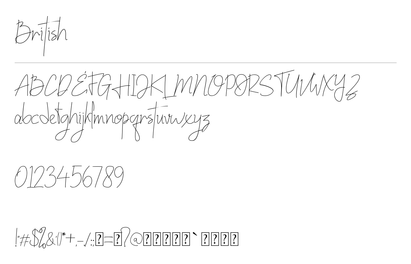British Font preview