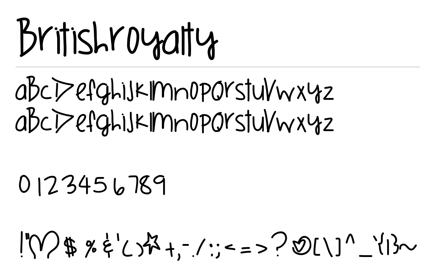 BritishRoyalty Font preview