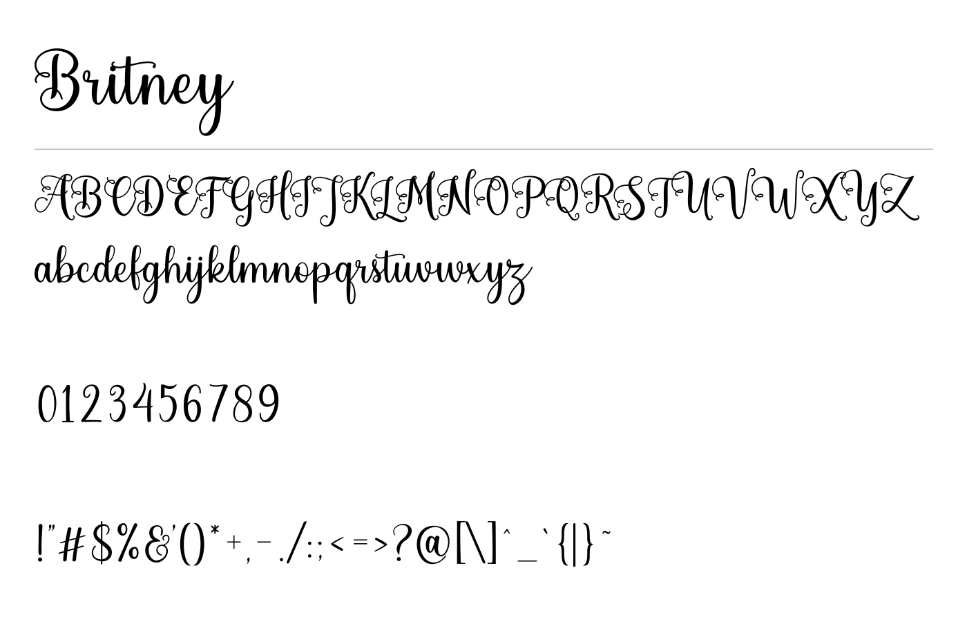 Britney Font preview