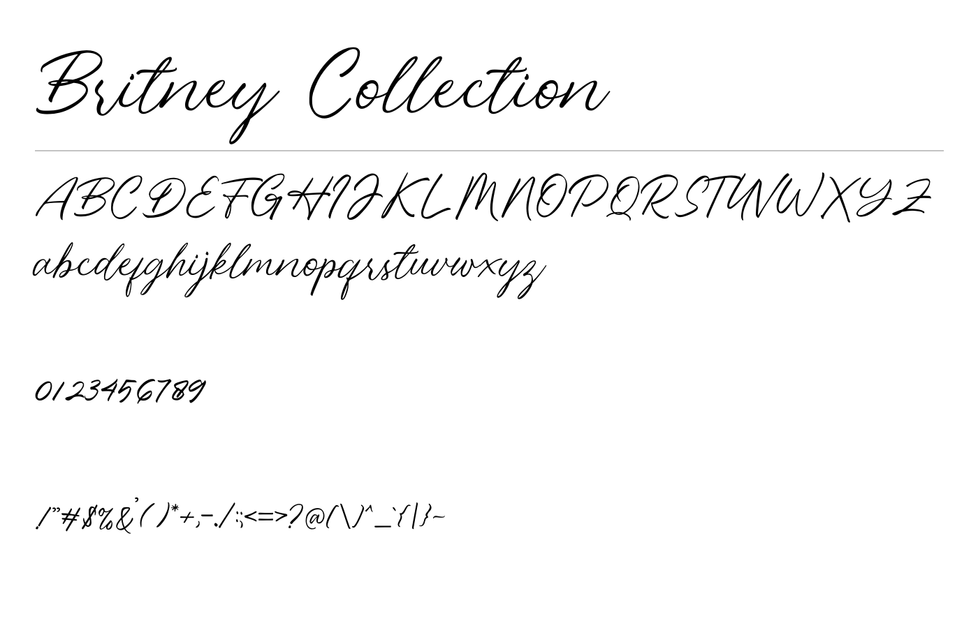 Britney Collection Font preview