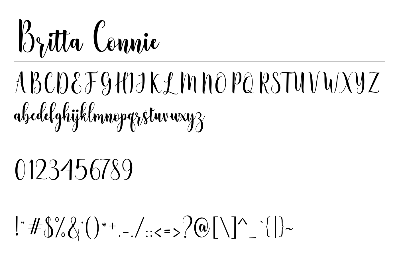 Britta Connie Font preview