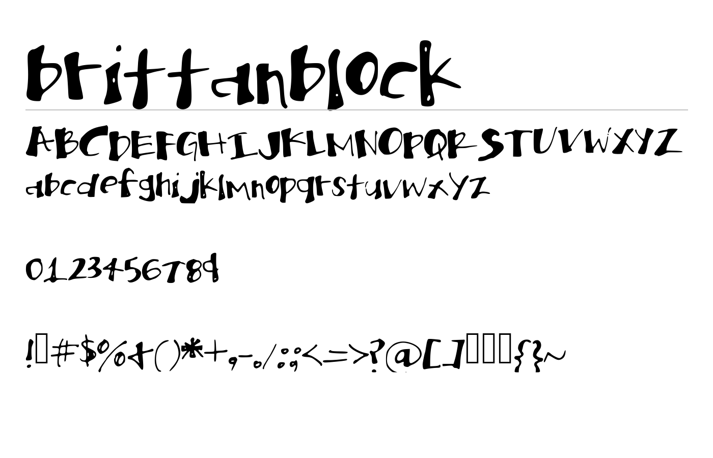 brittanblock Font preview