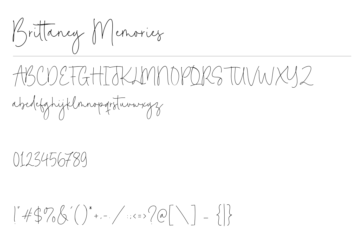Brittaney Memories Font preview