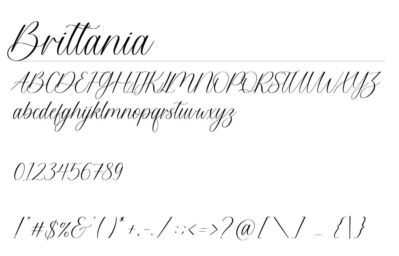 Brittania Font preview