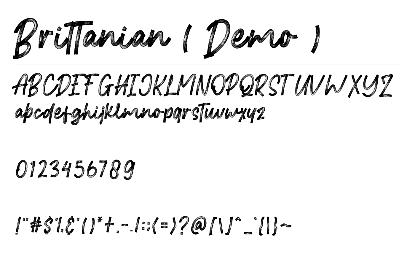 Brittanian ( Demo ) Font preview