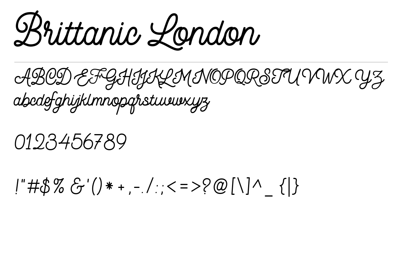 Brittanic London Font preview
