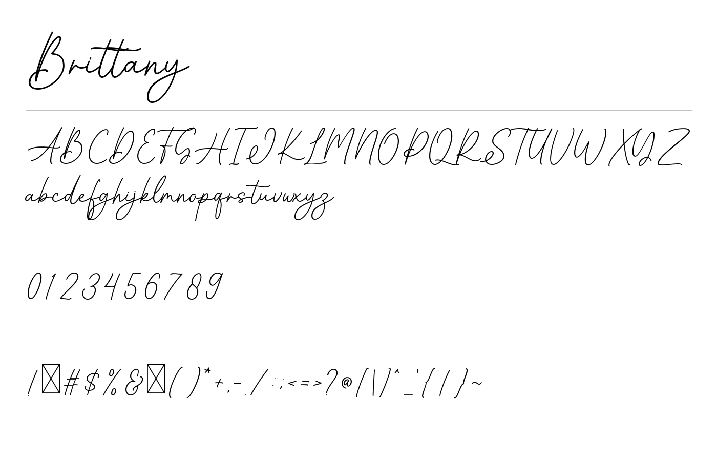 Brittany Font preview