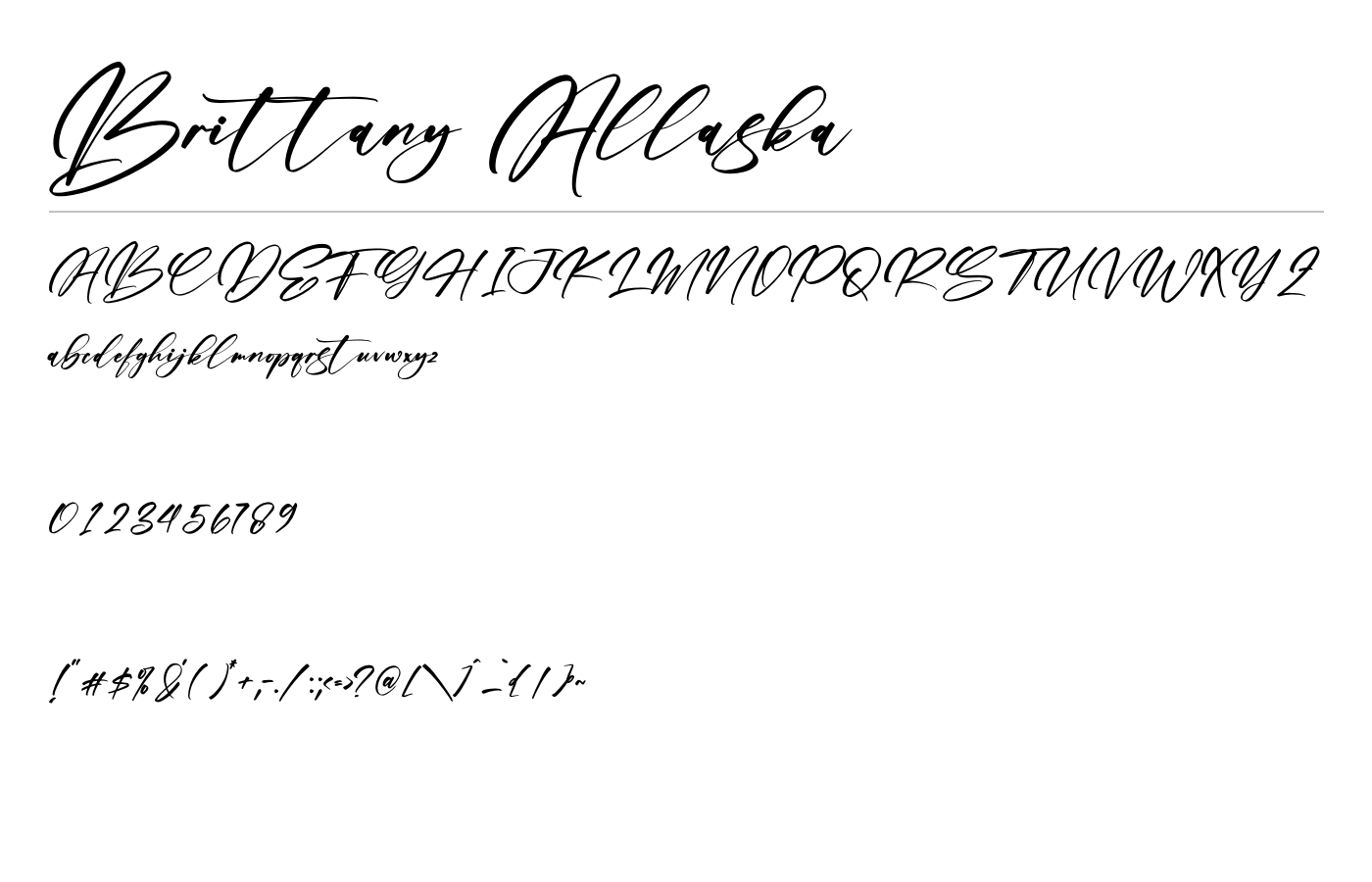 Brittany Allaska Font preview