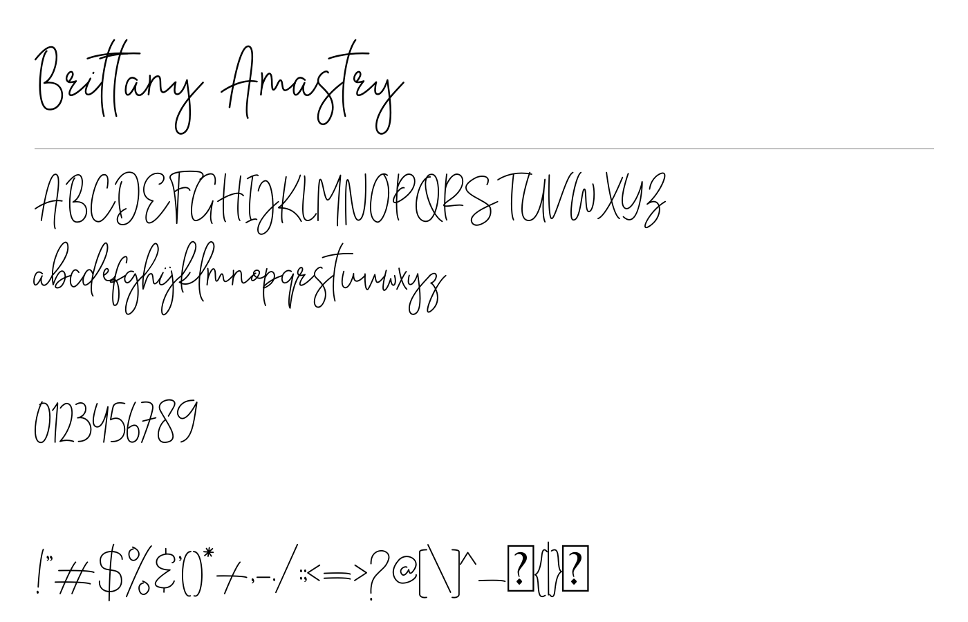 Brittany Amastry Font preview