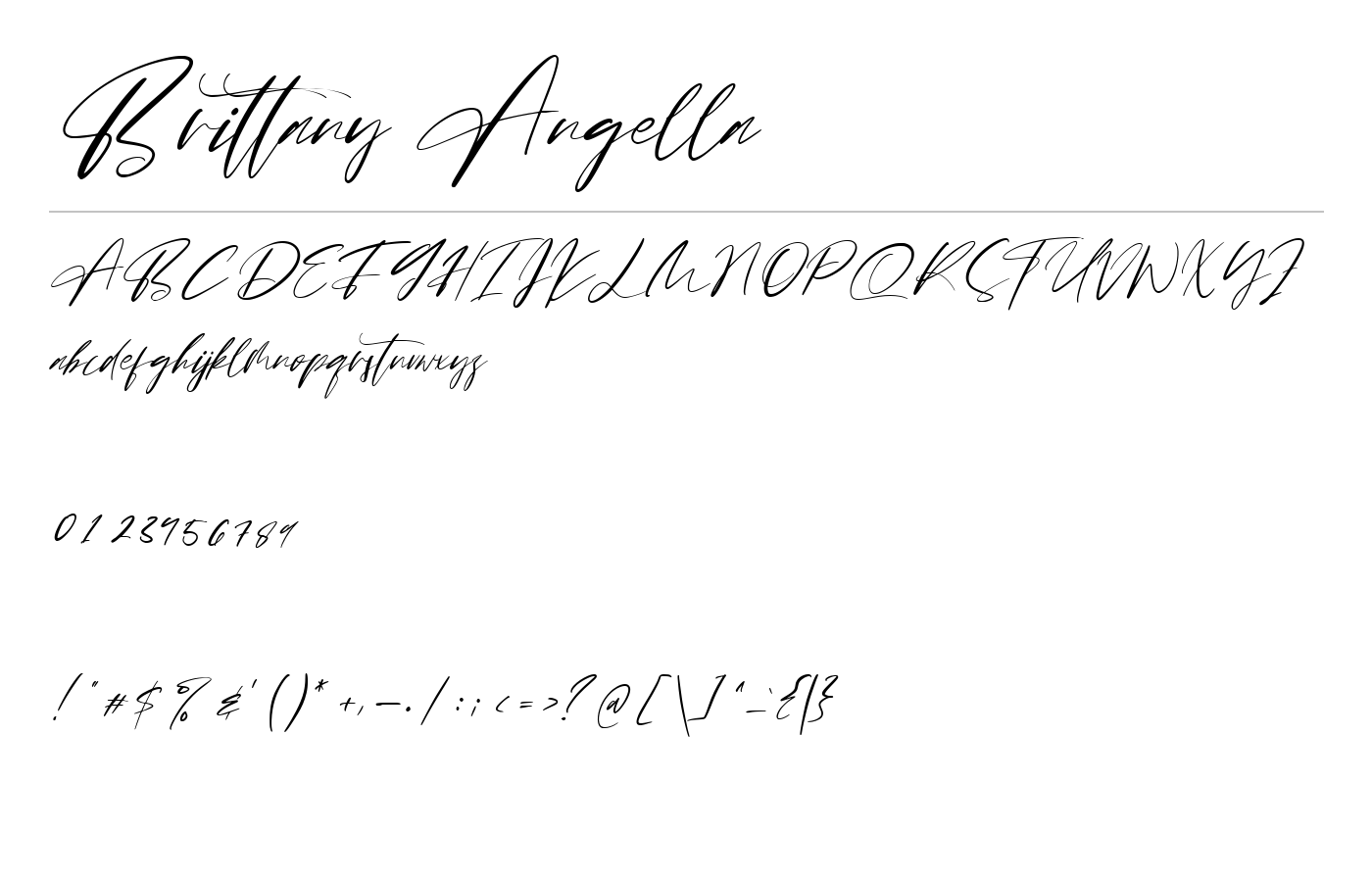 Brittany Angella Font preview