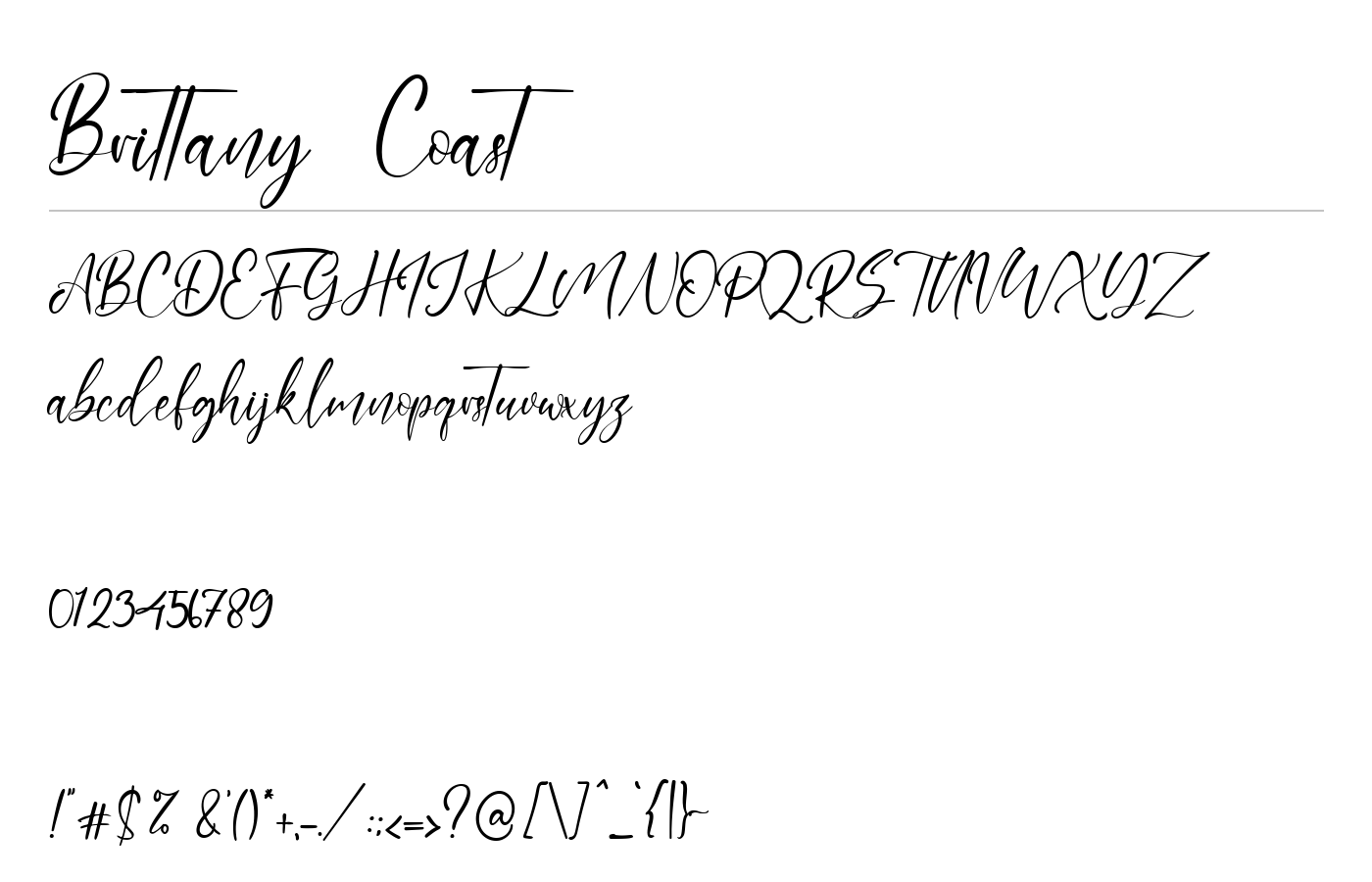 Brittany Coast Font preview
