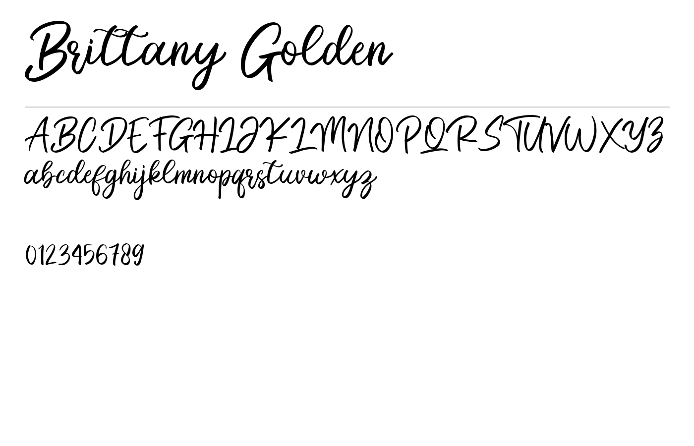 Brittany Golden Font preview