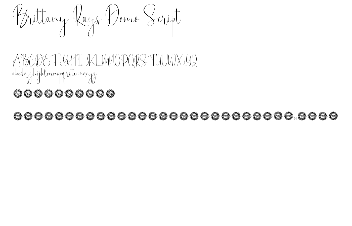 Brittany Rays Demo Font preview