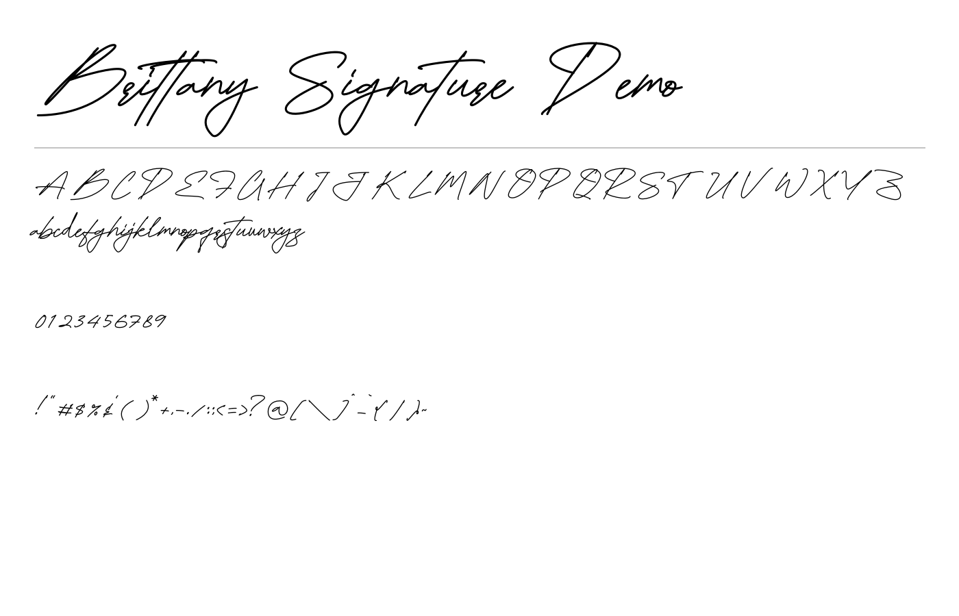 Brittany Signature Demo Font preview