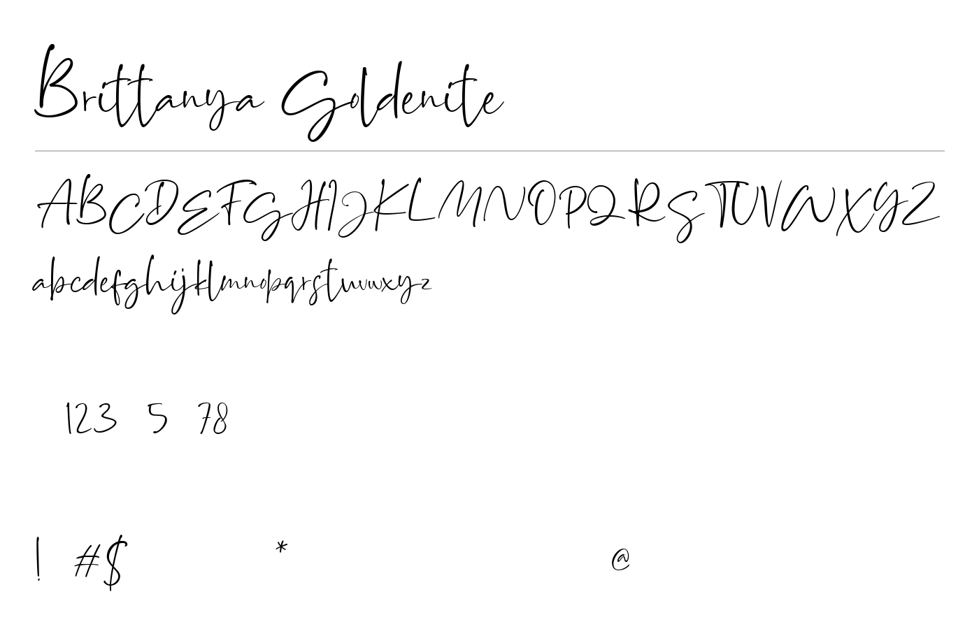 Brittanya Goldenite Font preview
