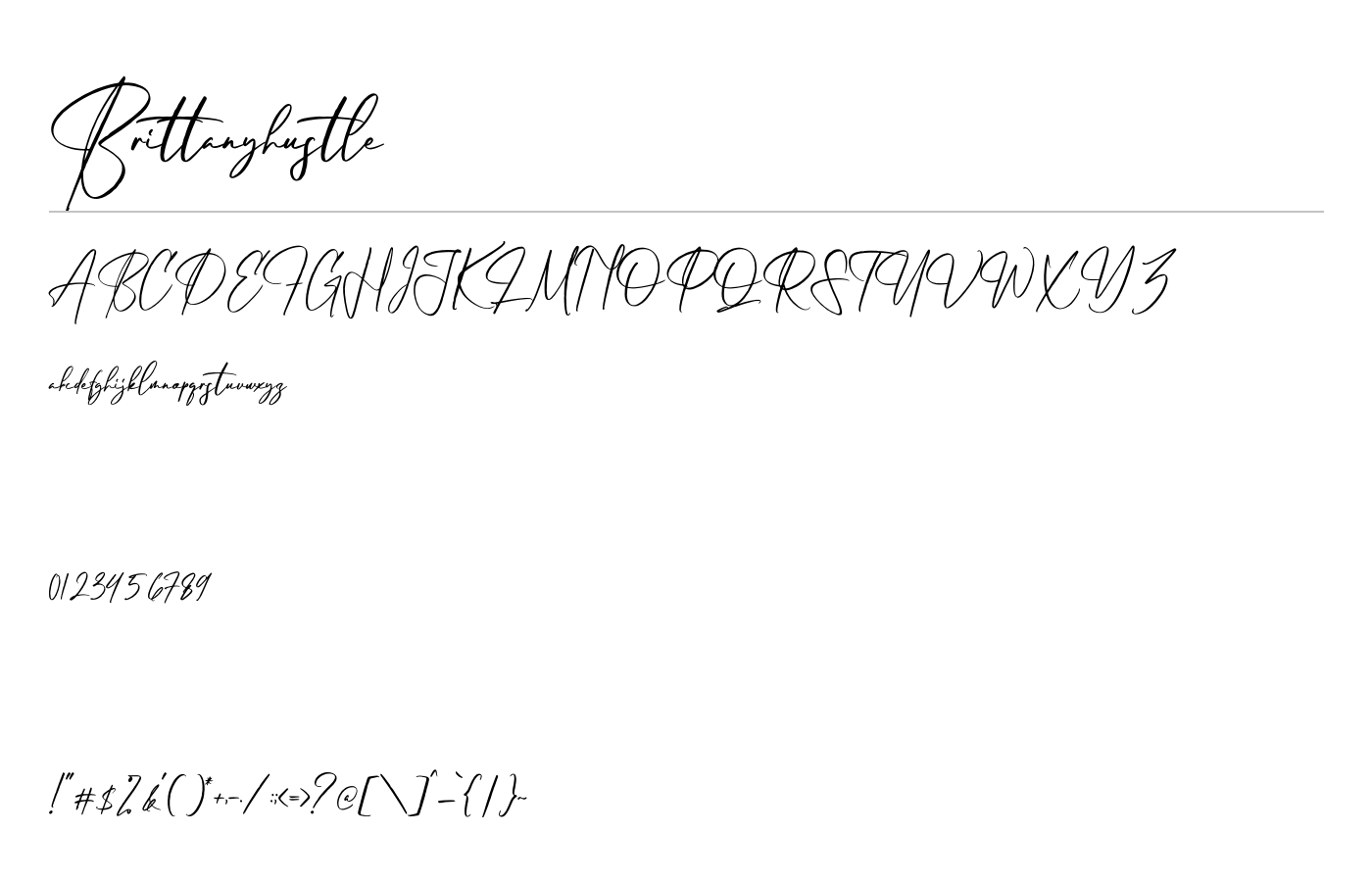 Brittanyhustle Font preview