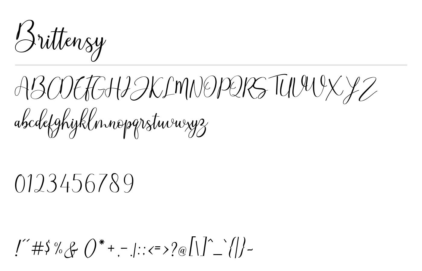 Brittensy Font preview