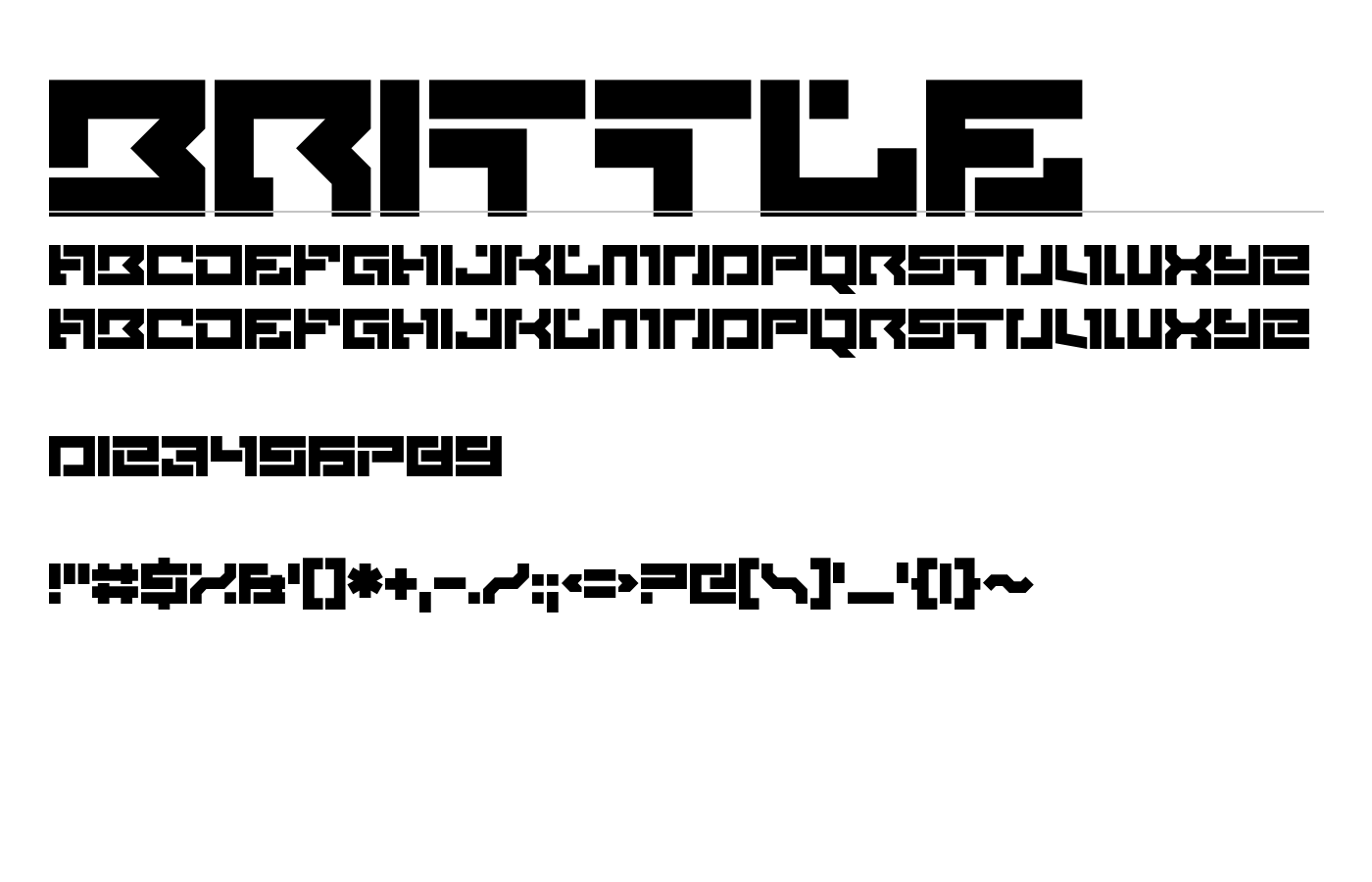 Brittle Font preview