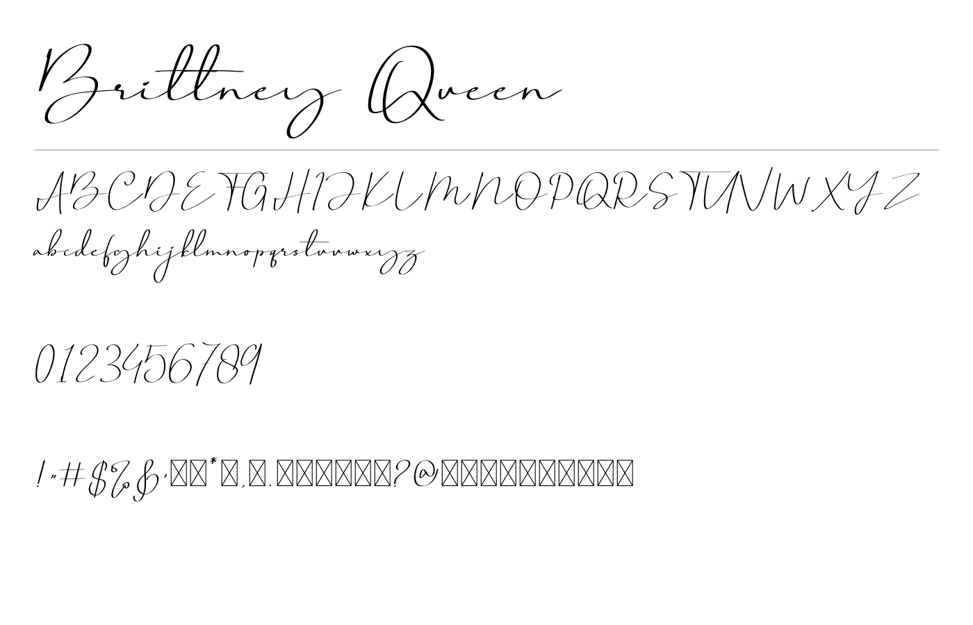 Brittney Queen Font preview