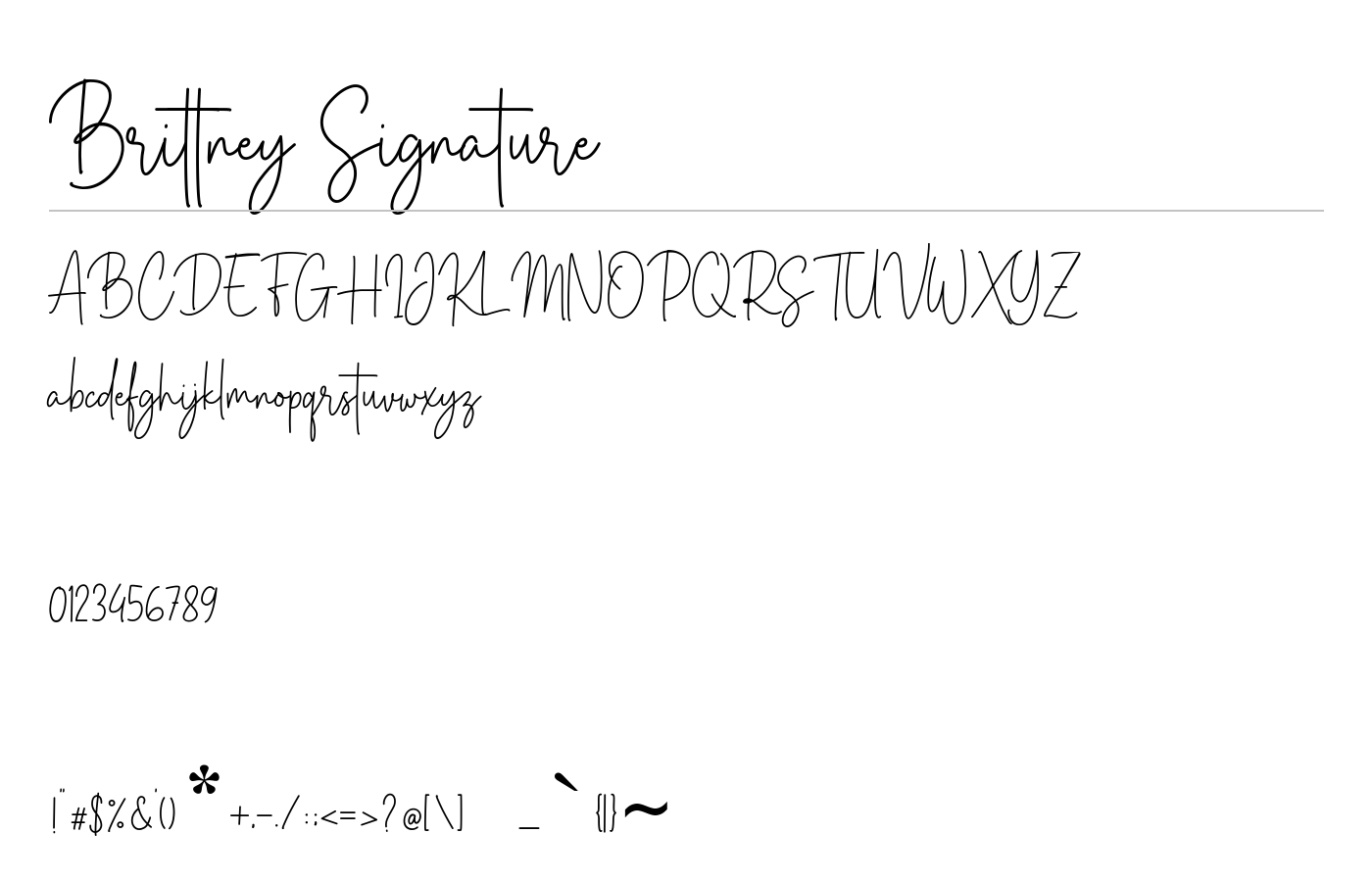 Brittney Signature Font preview