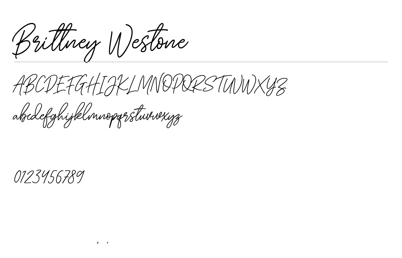 Brittney Westone Font preview