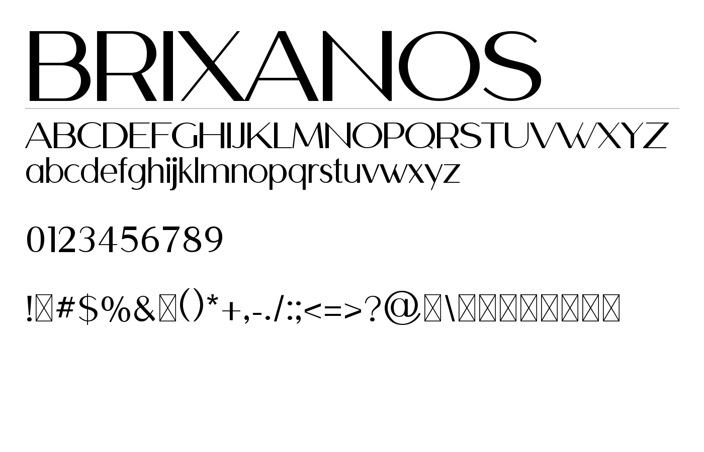 BRIXANOS Font preview