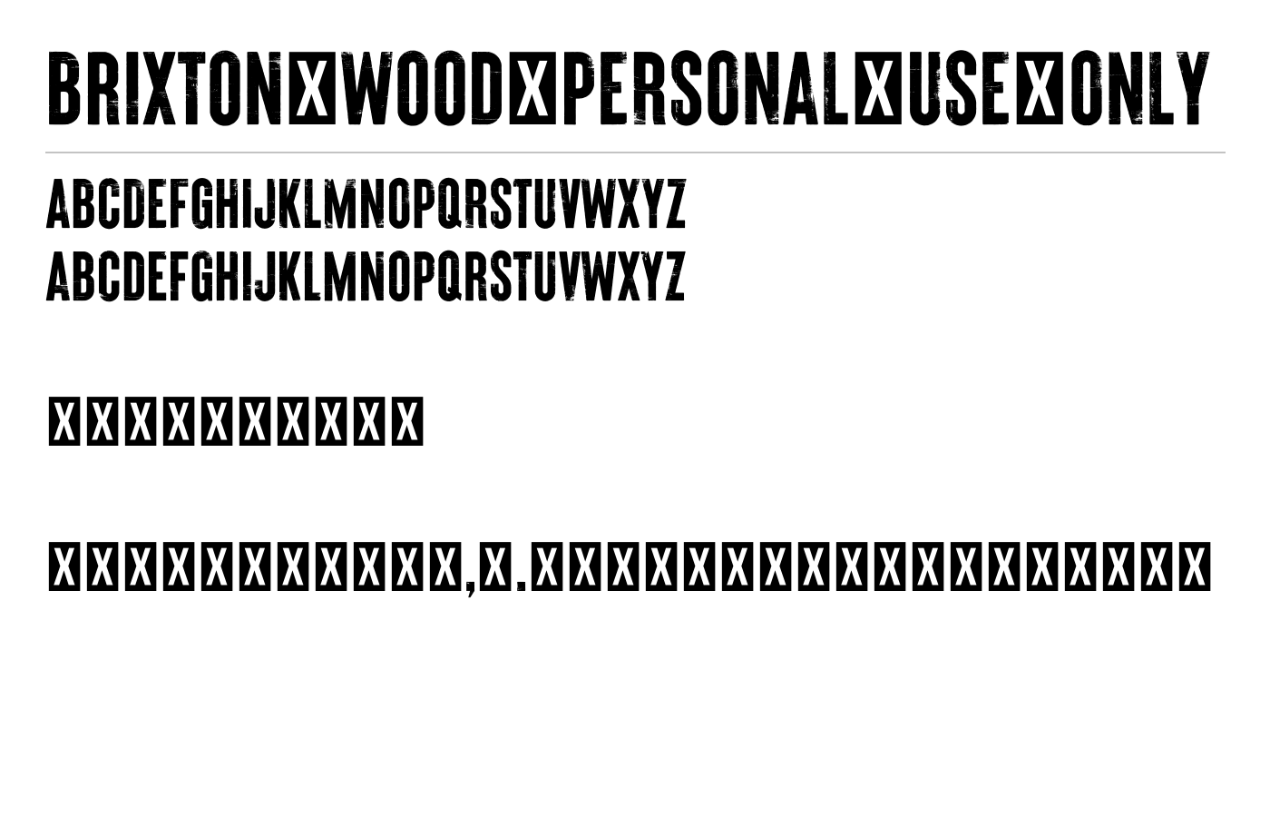 Brixton_Wood_PERSONAL_USE_ONLY Font preview