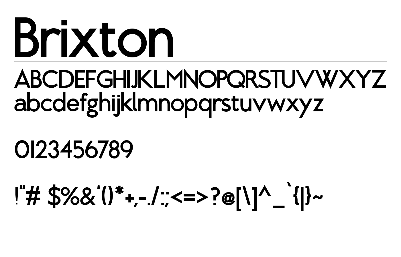 Brixton Font preview