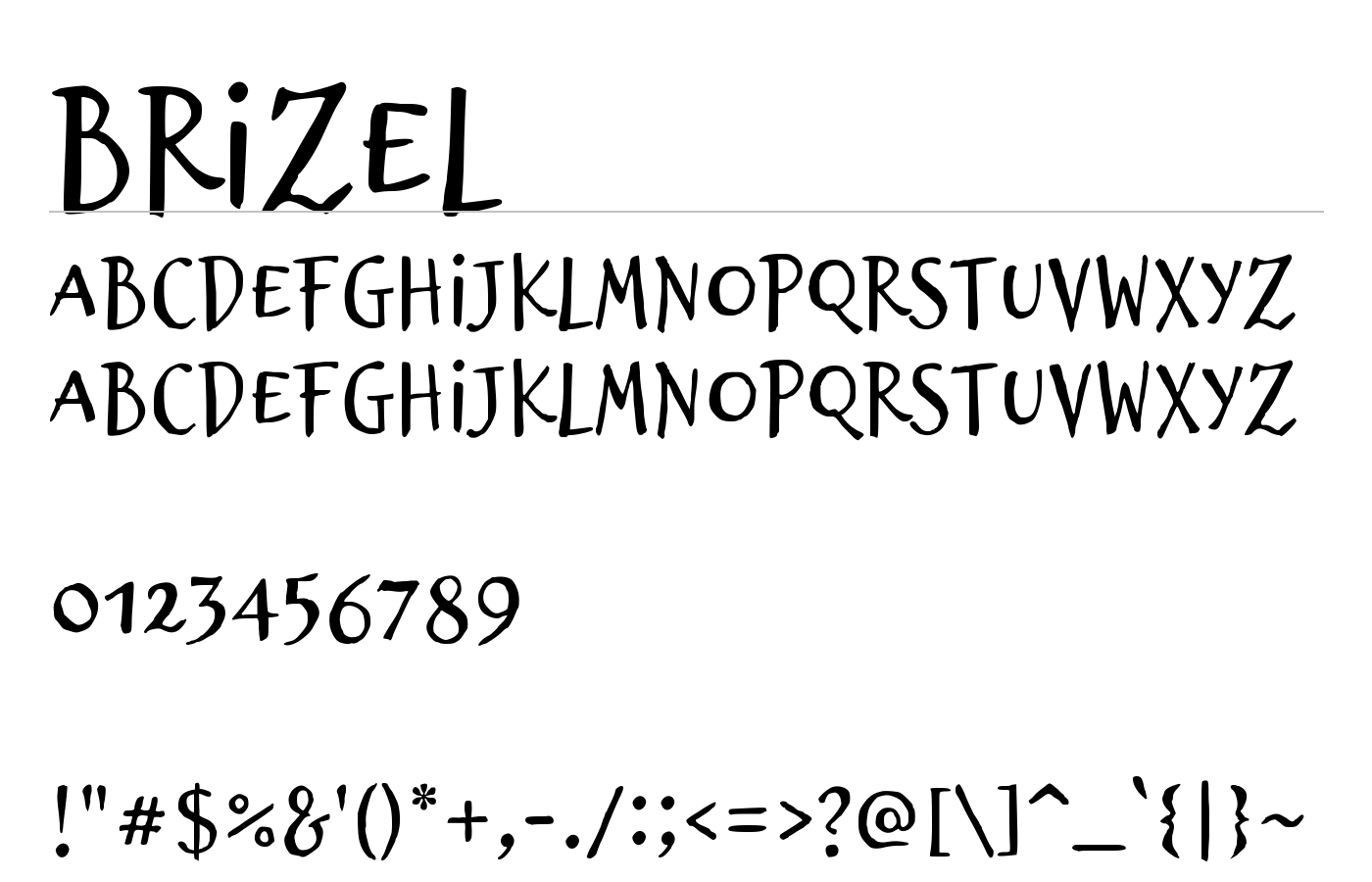 Brizel Font preview