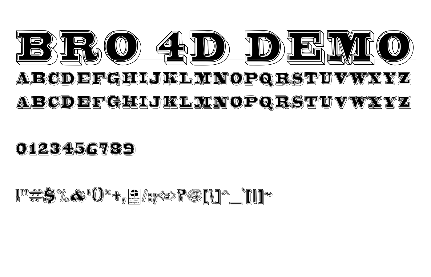 Bro 4D Demo Font preview