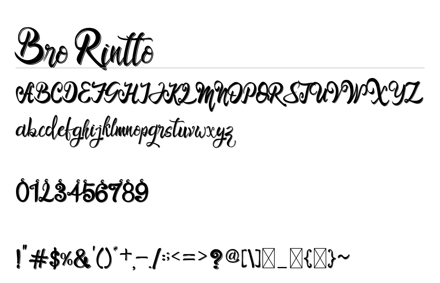 Bro Rintto Font preview