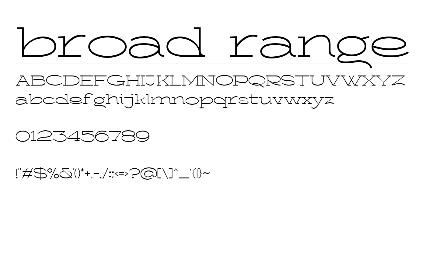 broad range Font preview