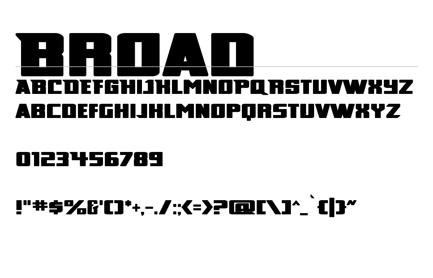 Broad Font preview