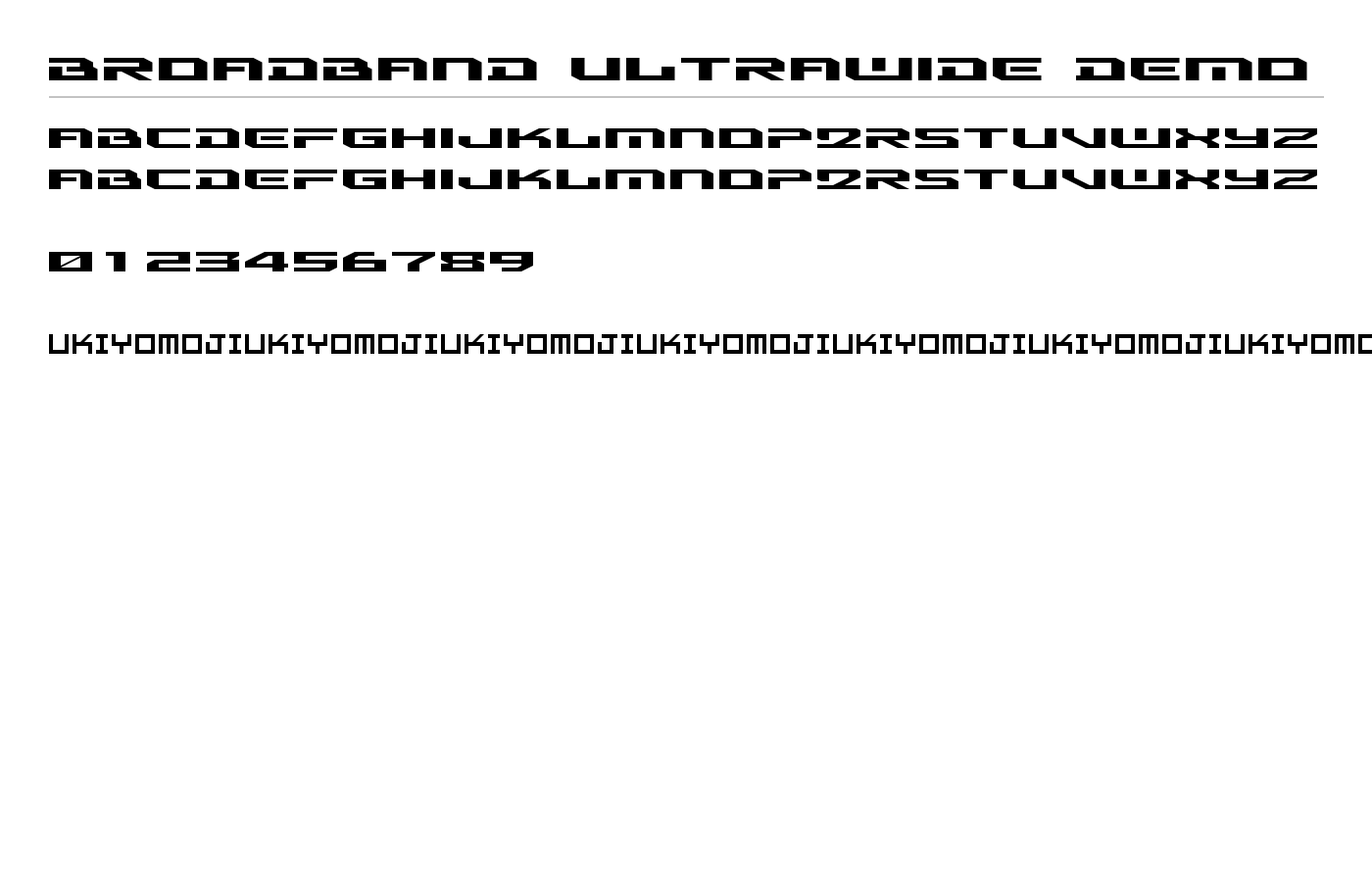 Broadband Ultrawide DEMO Font preview
