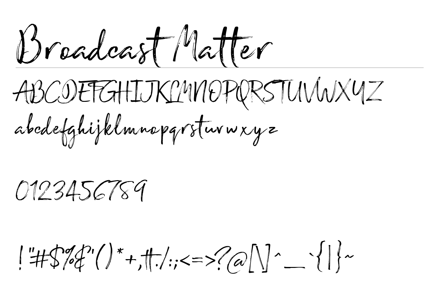 Broadcast Matter Font preview