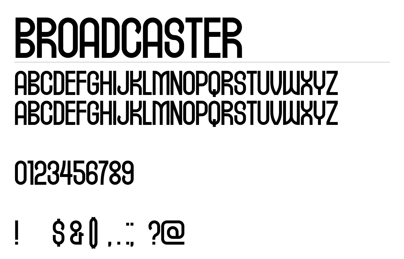Broadcaster Font preview